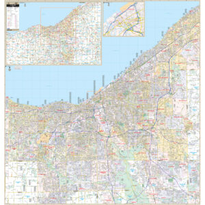 Cleveland & Cuyahoga County, OH Wall Map by Kappa