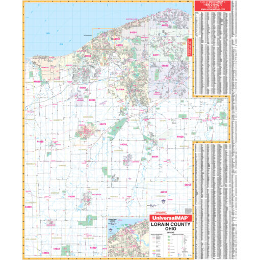 Lorain County, OH Wall Map by Kappa