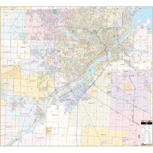 Toledo, OH Wall Map by Kappa