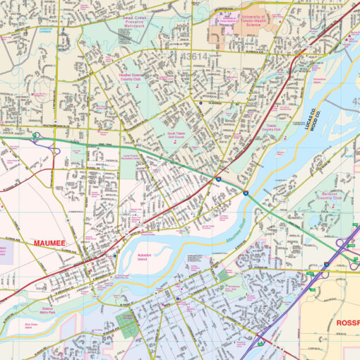 Toledo, OH Wall Map by Kappa - Image 2