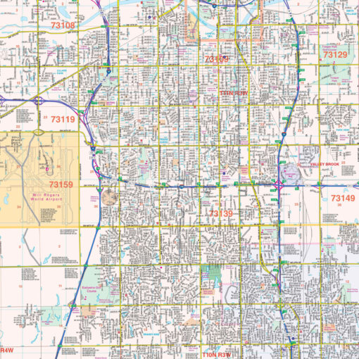 Oklahoma City, OK Wall Map by Kappa - Image 2