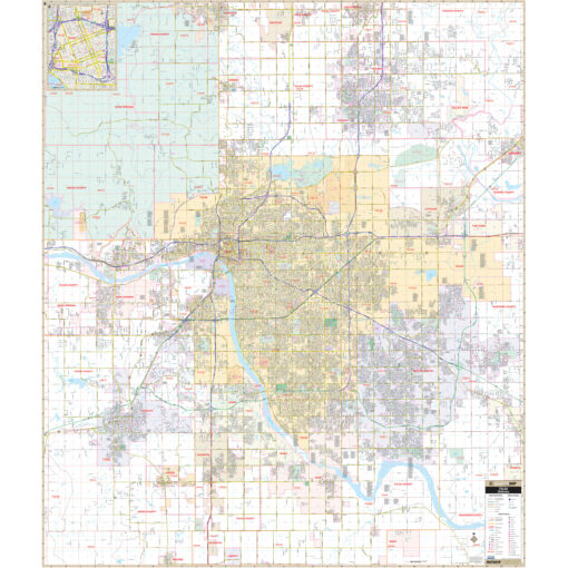 Tulsa, OK Wall Map by Kappa