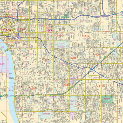 Tulsa, OK Wall Map by Kappa - Image 2