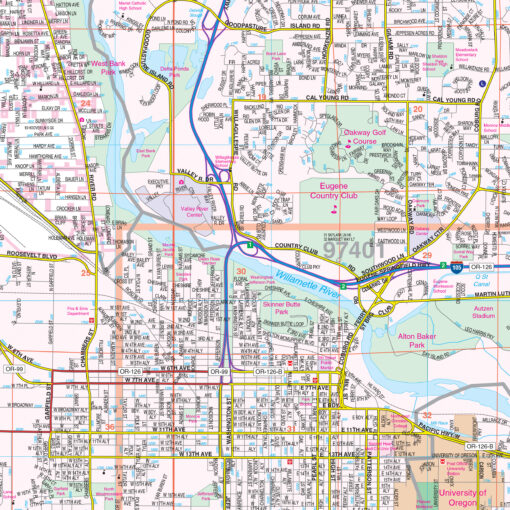 Eugene-Springfield, OR Wall Map by Kappa - Image 2