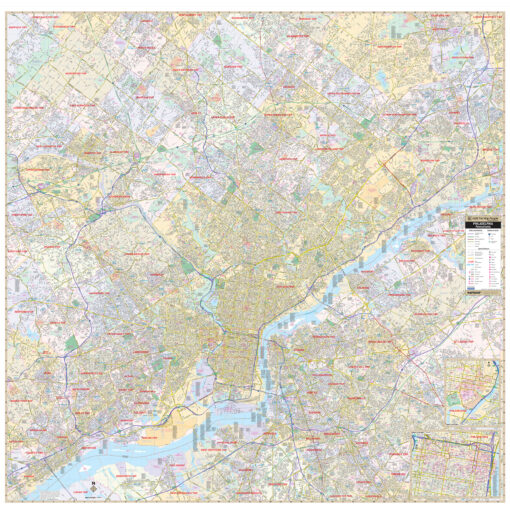 Philadelphia, PA Metro Wall Map by Kappa