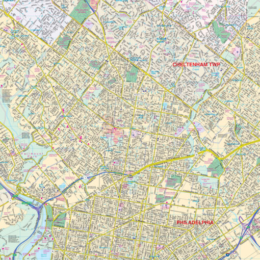 Philadelphia, PA Metro Wall Map by Kappa - Image 2