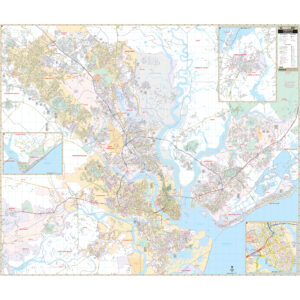 Charleston, SC Wall Map by Kappa