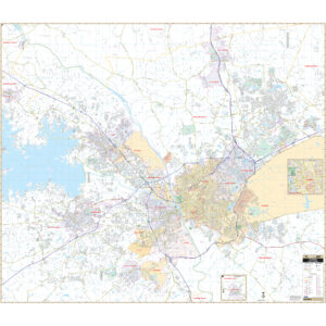 Columbia & West Columbia, SC Wall Map by Kappa
