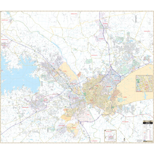 Columbia & West Columbia, SC Wall Map by Kappa