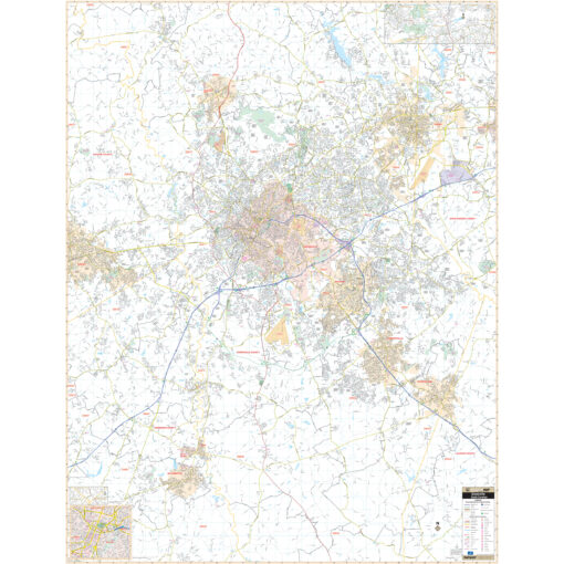 Greenville, SC Wall Map by Kappa