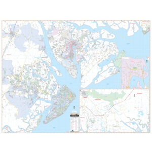 Beaufort & Hilton Head, SC Wall Map by Kappa