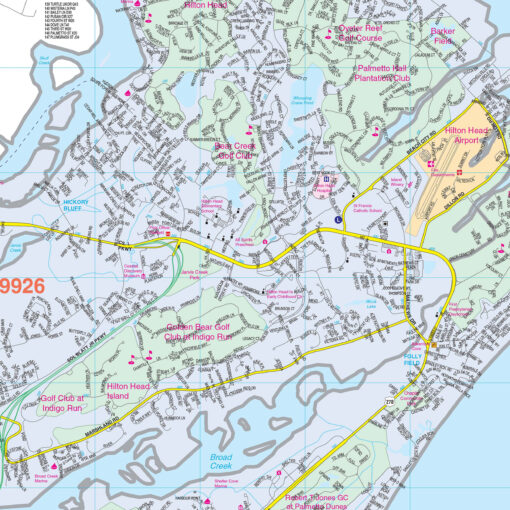 Beaufort & Hilton Head, SC Wall Map by Kappa - Image 2