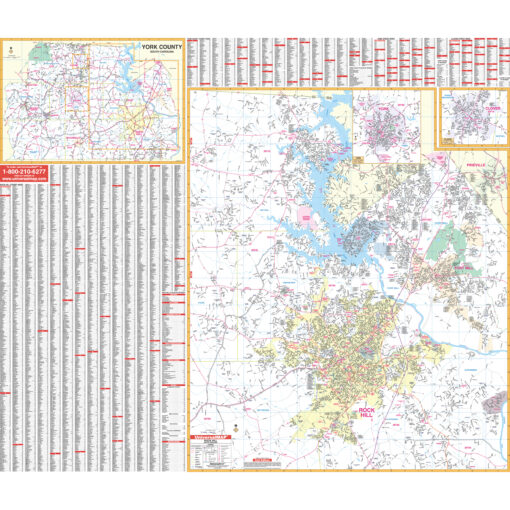 Rock Hill, SC Wall Map by Kappa