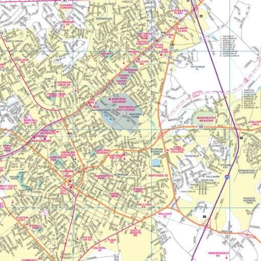 Rock Hill, SC Wall Map by Kappa - Image 2