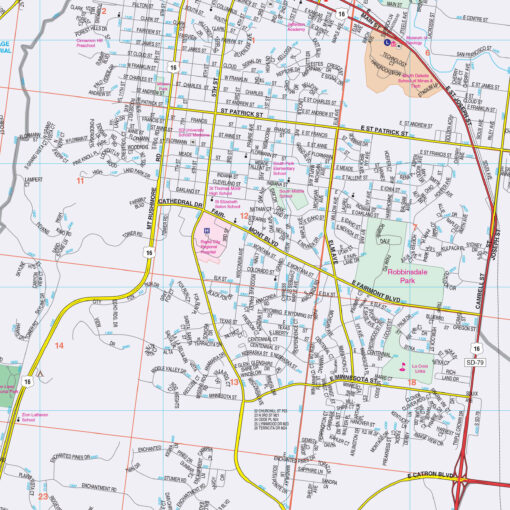 Rapid City, South Dakota Wall Map by Kappa - Image 2