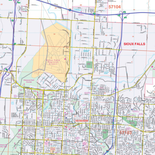 Sioux Falls, SD Wall Map by Kappa - Image 2