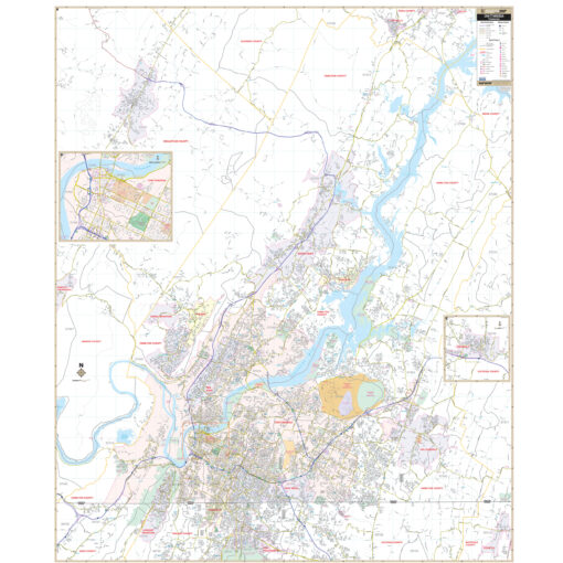 Chattanooga & Hamilton County, TN  Wall Map by Kappa