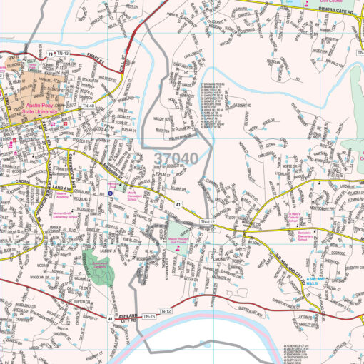 Clarksville & Montgomery County, TN Wall Map by Kappa - Image 2