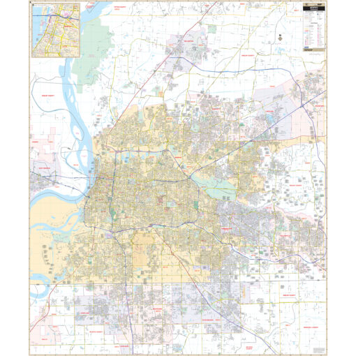 Memphis & Shelby County, TN Wall Map by Kappa