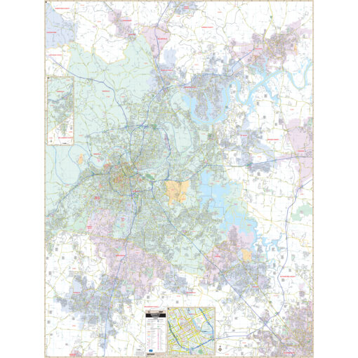 Nashville & Davidson County, TN Wall Map by Kappa