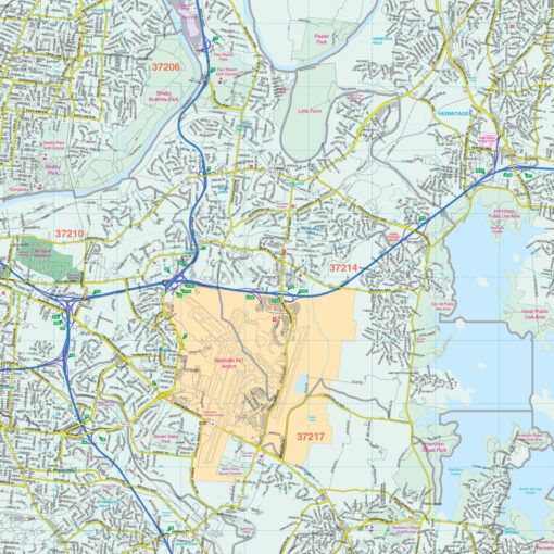 Nashville & Davidson County, TN Wall Map by Kappa - Image 2