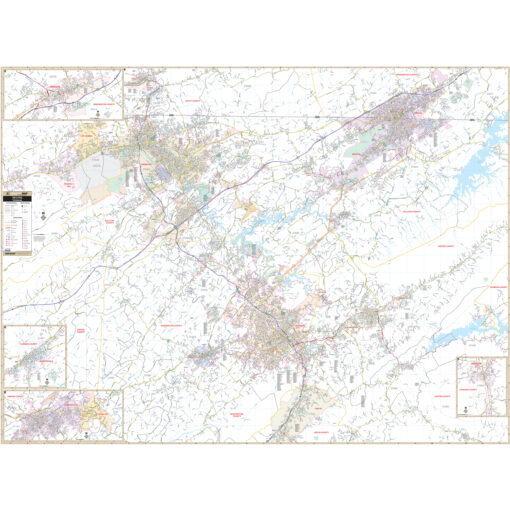 Tri-Cities, TN Wall Map by Kappa