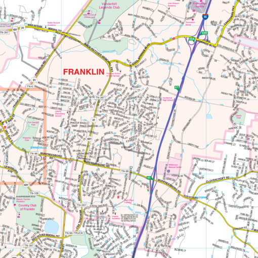Williamson County, TN Wall Map by Kappa - Image 2