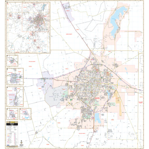 Abilene, TX Wall Map by Kappa