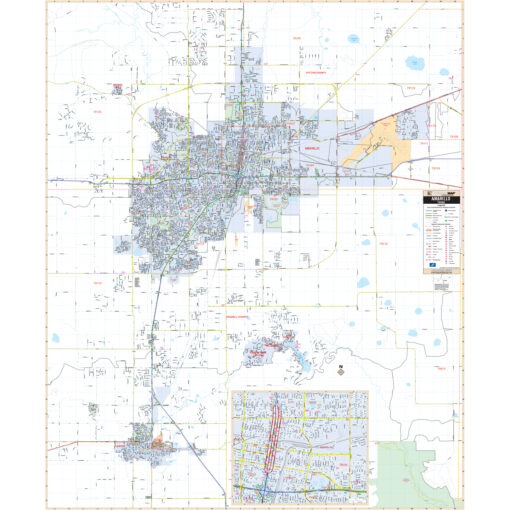 Amarillo, TX Wall Map by Kappa