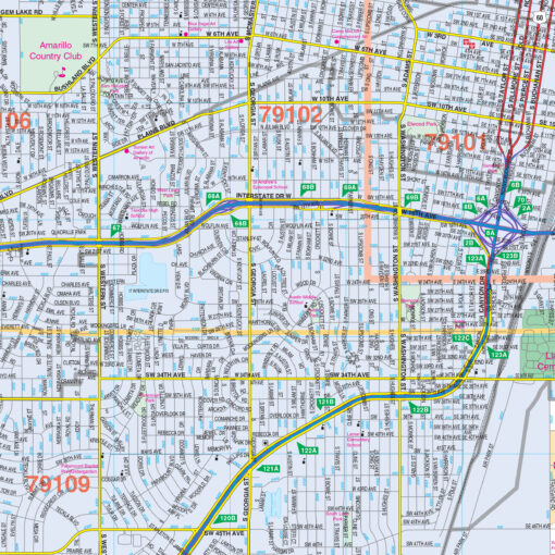 Amarillo, TX Wall Map by Kappa - Image 2