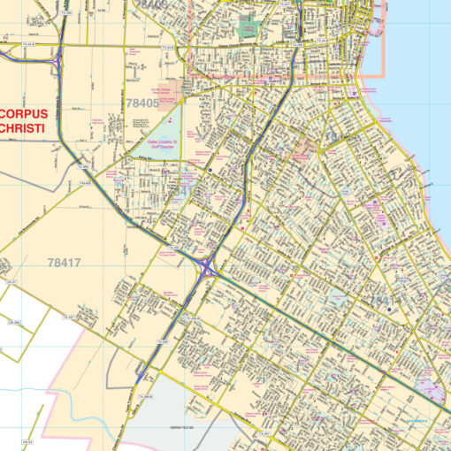 Corpus Christi, TX Wall Map by Kappa - Image 2
