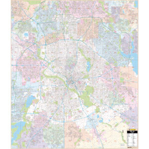 Dallas, TX Wall Map by Kappa