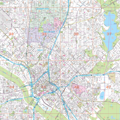 Dallas, TX Wall Map by Kappa - Image 2