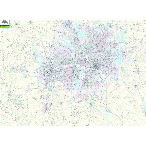 Dallas-Fort Worth, TX Major Thoroughfares Wall Map by Kappa
