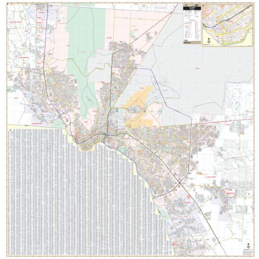 El Paso, TX Wall Map by Kappa