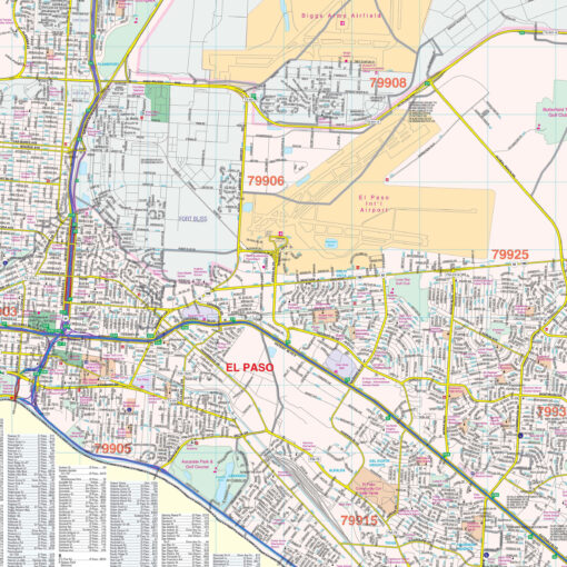El Paso, TX Wall Map by Kappa - Image 2