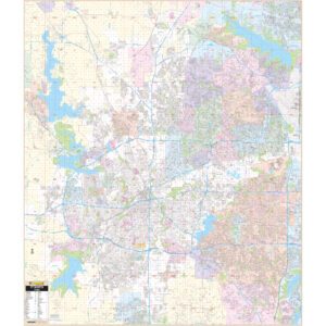 Fort Worth, TX Wall Map by Kappa