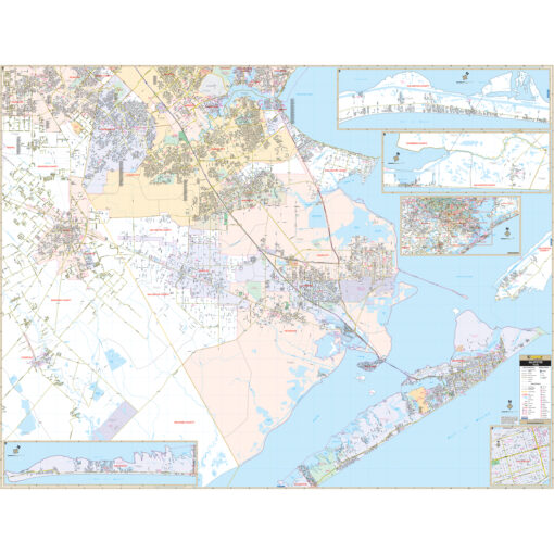 Galveston, TX Wall Map by Kappa