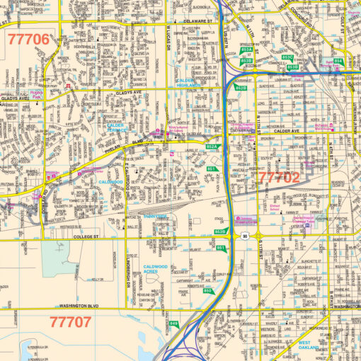 Golden Triangle, TX Wall Map by Kappa - Image 2