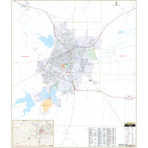 San Angelo, TX Wall Map by Kappa
