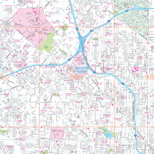 San Antonio, TX Wall Map by Kappa - Image 2