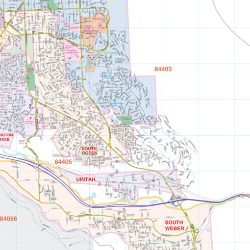 Ogden, UT Wall Map by Kappa - Image 2