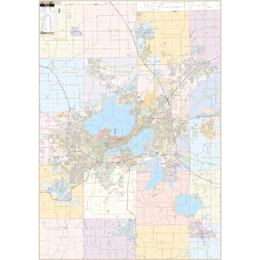 Madison, WI Wall Map by Kappa