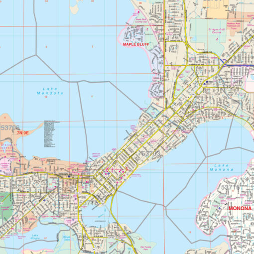 Madison, WI Wall Map by Kappa - Image 2