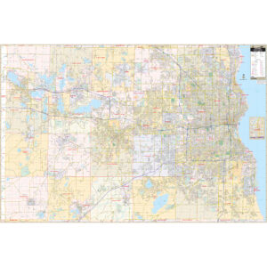 Milwaukee & Waukesha Counties, WI Wall Map by Kappa