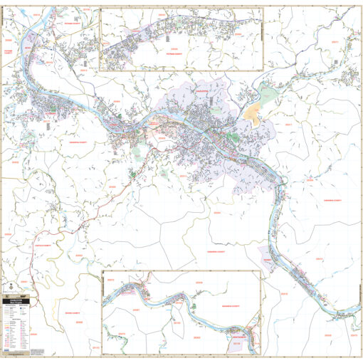 Charleston, WV Wall Map by Kappa