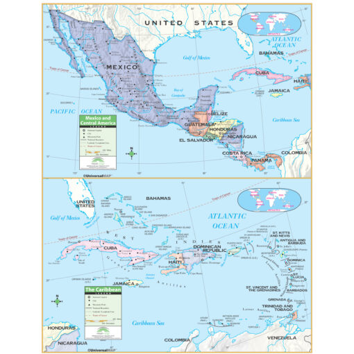 3-Map Western Hemisphere Primary Spring Roller Set w/Backboard by Kappa - Image 3