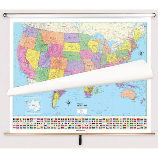 United States & World Advanced Political Spring Roller Set w/Backboard by Kappa