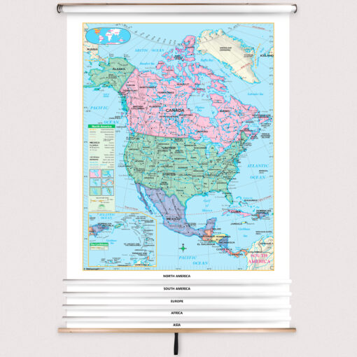 5-Map Essential Continent Spring Roller Set w/Backboard by Kappa