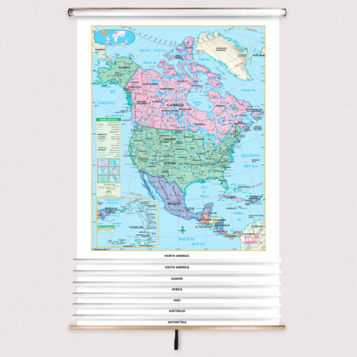 7-Map Essential Continent Spring Roller Set w/Backboard by Kappa